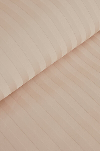 Karaca Home Minas 94 Tel 100% Cotton Double Striped Satin Duvet Cover Set Beige