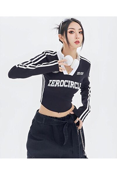 DENOKMODA ZEROCIRCLE YAZILI CROP BODY