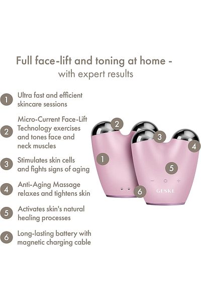 Geske MicroCurrent Face Lifter 6 in 1 |Anti-Aging & Wrinkles - Pink