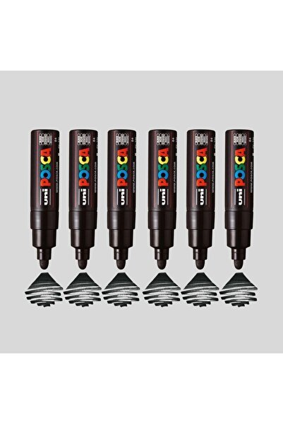 Uni Posca Marker Pen PC-7k (7mm) 6 Pieces Box Pack Black (Black) Set