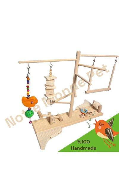 NOTREMONDEPET Ahşap El Yapımı Kuş Oyun Parkuru