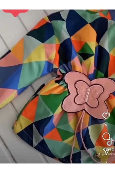 Touch Girl's Lined and Waterproof Micro Fabric with Digital Printed Butterfly Figure