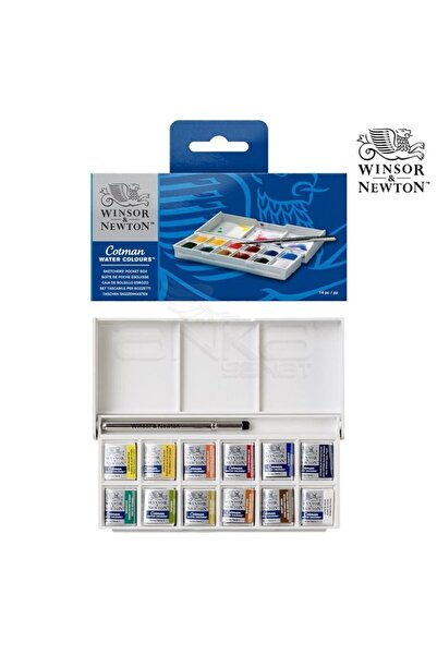 Winsor Newton Winsor&Newton Cotman taş tablet sulu boya cep tipi 12li + fırça...