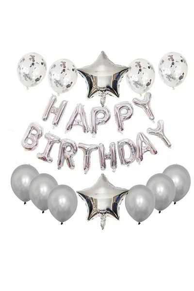 Konsept Evi Happy Birthday Set Confetti Star Letter Foil Balloon Birthday Party Set