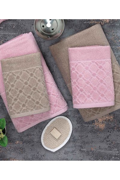 Lorateks Essos 6 Piece Velvet Σετ Πετσέτες Μπάνιου - Λίστα Προίκας, Πετσέτες Χεριών Προσώπου