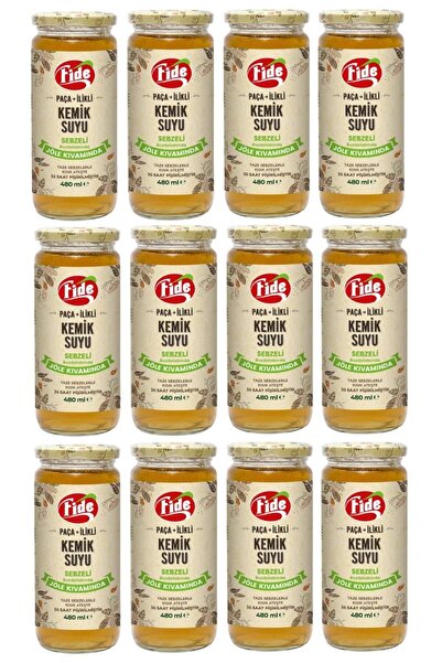 FİDE Fide Paça Ilikli Kemik Suyu Jöle Kıvamında Sebzeli 12 X 480 ml