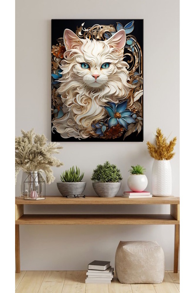 Tunax PRINȚESĂ ALBĂ, PISICĂ ALBASTRĂ, TABLURĂ DECORATIVĂ PENTRU CASĂ, PERETE,...