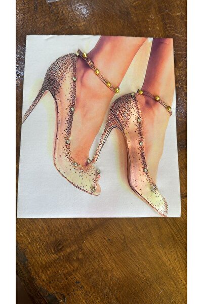 Gönülden Tasarım Pantofi 3D Zircon Stone - Applique Cusătură Armadik 23x19 cm