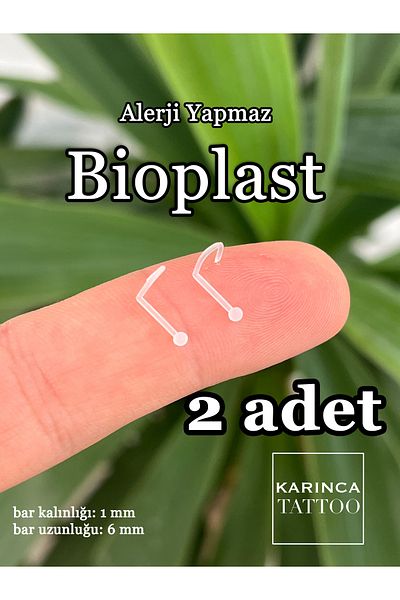 Karınca Piercing 2 Pieces Bioplast Piercing - Allergy-Free Transparent Earrings (Ant Tattoo)