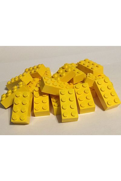LEGO Yellow Brick Moc Custom Creator Brick - 2X4, 4 Pieces to Send