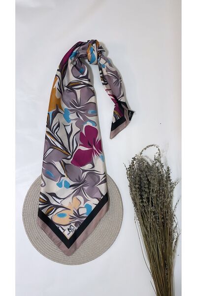 Onur وشاح ناعم بنمط زهور حريرية جديدة - متجر ناجح من القطن الناعم عالي الجودة...