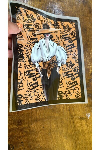 Gönülden Tasarım 23x19 cm Τυπωμένο ύφασμα που κολλάει με Utu - Τζιν