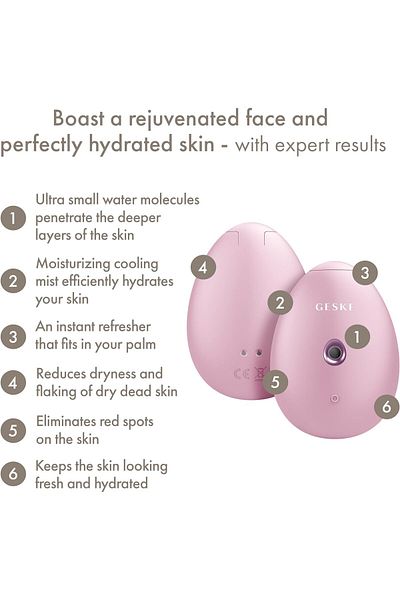 Geske Facial Hydration Refresher 4 in 1 | Face Steamer Water Spray Face Mister| Pink