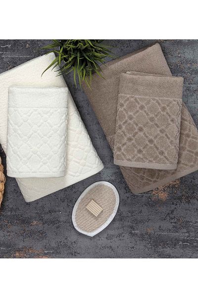Lorateks Essos 6 Piece Velvet Σετ Πετσέτες Μπάνιου - Λίστα Προίκας, Πετσέτες Χεριών Προσώπου