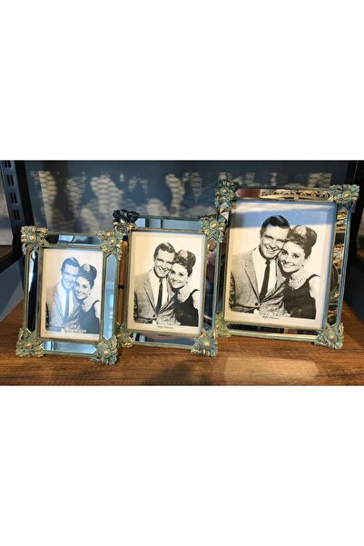 MGS COLLECTION Antik Aynalı Masa Ve Duvar Resim Çerçeve 3'lü