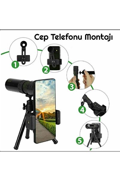 Genel Markalar 10-300x40mm Monoküler Teleskop-Evrensel Telefon Klipsi-Tripod