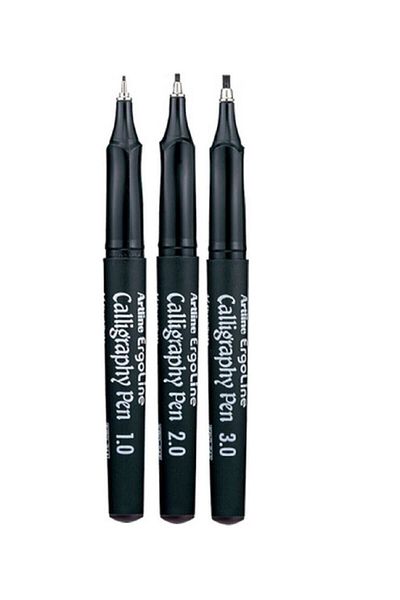artline Black Ergoline Calligraphy Pen 3 Pieces 1.0-2.0-3.0
