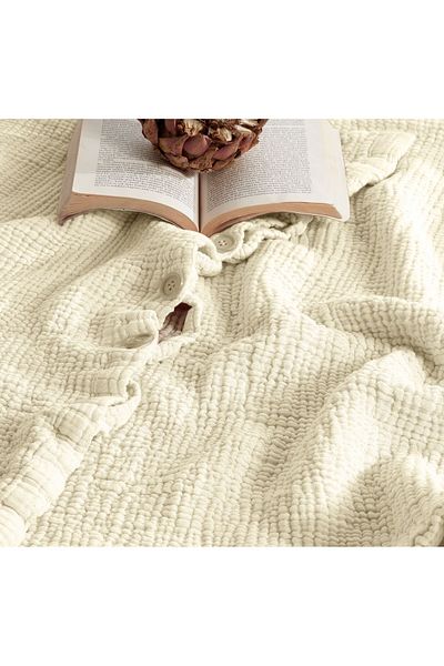 destinyhometex Ivory Baby Duvet Cover Set - 100% Cotton, 8 Layer Muslin (WITHOUT BED)