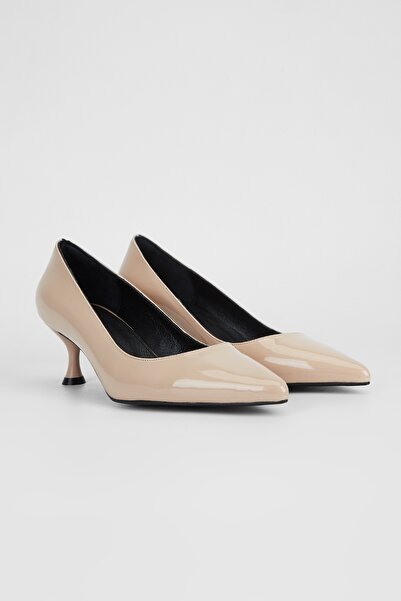 Valmenti Kadın Bej Rgn Vegan Topuklu Ayakkabı