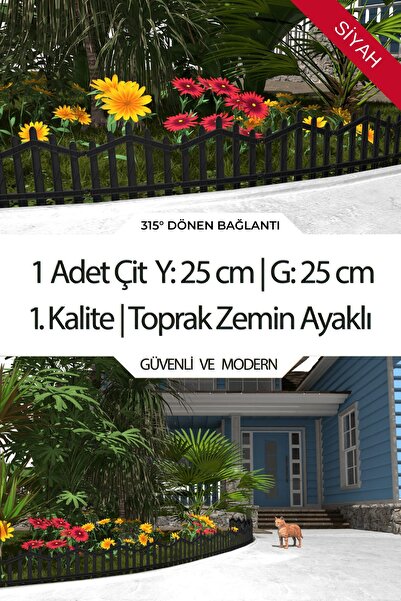 ZiDi Plastik Dekoratif Plastik Bahçe Çiti ve Peyzaj Çiti 1 ADET ÇİT (Y: 25 CM...