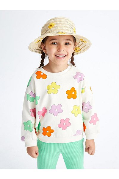 LC Waikiki LCW Baby - Crew Neck Printed Sweatshirt and Leggings for Baby Girl 2 Pieces Set