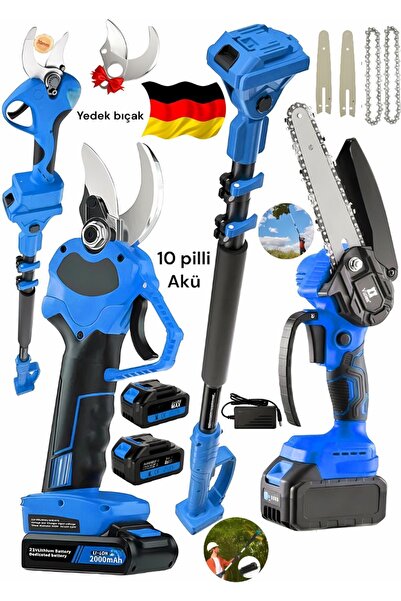 DYNAMİC MAX ALMAN 2 Akülü 987vf Şarjlı Ağaç Dal Kesme Budama Testere Makası T...