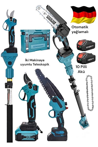 SCHUTZENGER 989VH Otomatik Yağlama Ağaç budama Şarjlı Testere ve Dal Budama M...
