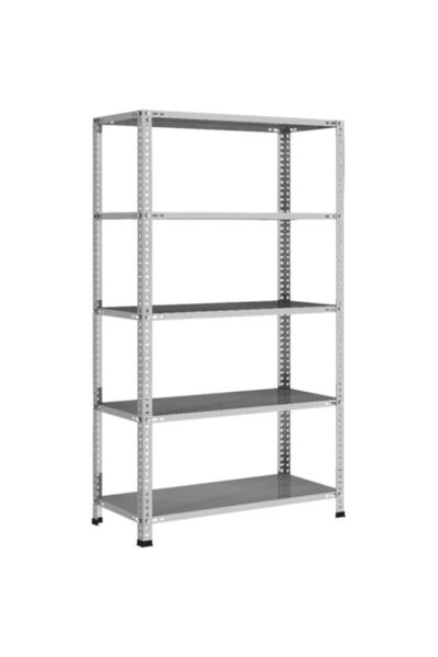 Acar Raf Çelik Raf 5 Katlı 43x75x250 Cm Galvaniz Çelik Raf. Depo, Arşiv, Kile...