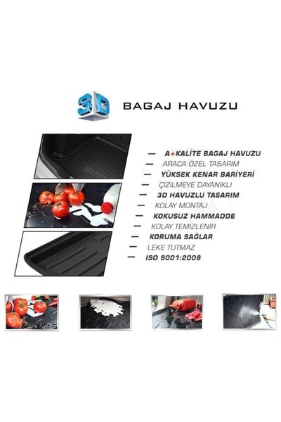 KG GROUP Fiat Linea Sedan 2007 Ve Sonrası 3d Bagaj Havuzu (2506K)