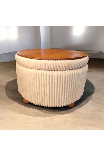 pufftable yakamoz orta sehpa puf sandık bir arada ceviz ayak