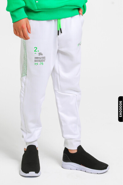 XO Kids Green Detailed Elastic Waist Boy's Trousers 5-14 Years 15114