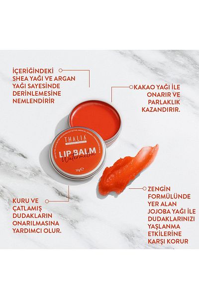 Thalia Watermelon Flavored Lip Balm with Intensive Moisturizing Effect 12gr