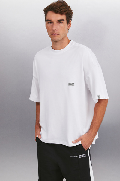 GRIMELANGE ALVARO Men's White Regular T-Shirt - 100% Cotton