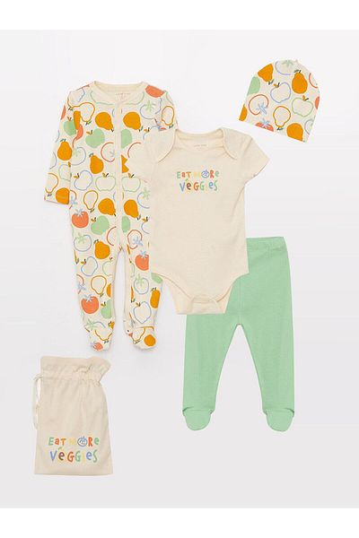 LC Waikiki Lcw Baby - Crew Neck Printed 5-Piece Baby Boy Set