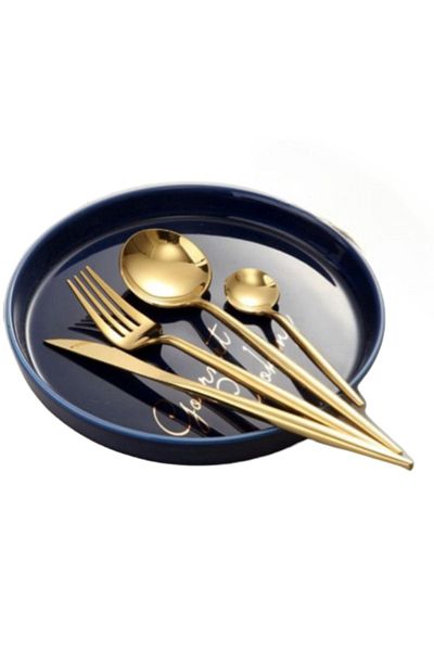 Yetkin Destino Milano 84 Piece Gold Spoon Knife Set