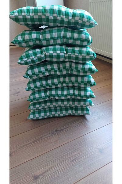 Marin Tasarım Evi GREEN Picnic and Chair Cushion - 8 Pieces, 40x40 Cushion