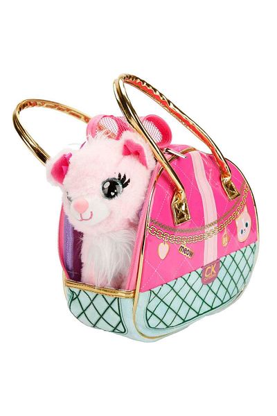 Sunman Cutekins Plush Pink Cat Meow with Carry Bag