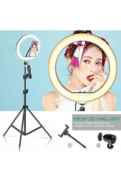PİNK İTHALAT 13"inç Ring Light Influencer Yaylı Telefon Tutacağı Youtuber Tik...