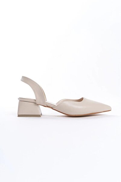 Büşra Sultan Ayakkabı & Çanta Kadın Bej Sade Şık Günlük Babet