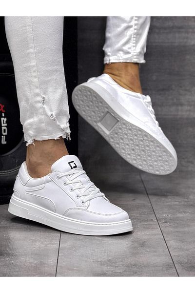 POLENS White Unisex 100% Leather - Flexible Orthopedic Casual Sports Shoes
