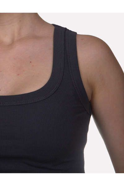 Darkia Γυναικεία Crop μπλούζα Anthracite Camisole με φαρδύ ριμπ