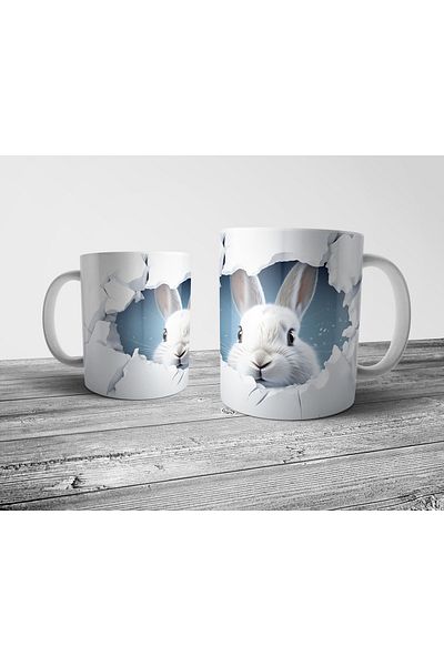 Pixxa Optical Illusion Rabbit Rabbit Mug - Model 4