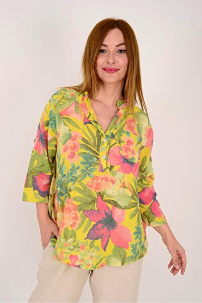 Park Moda 15455F-4 ÇİÇEK DESEN GÖMLEK