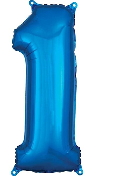 parti sürprizi Folyo Balon Mavi 1 Rakam 80 Cm