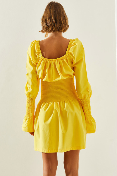 Bianco Lucci Women's Mini Dress - Square Collar, Waist and Sleeve, 21448 60251612