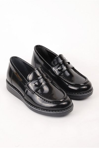 PİNGU Black Patent Leather Casual Shoes for Boys