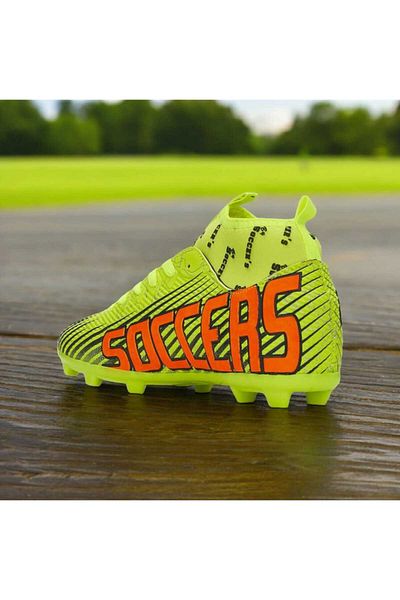 GGO FOOTBALL Cizme de fotbal pentru băieți - pentru covor și teren, pantofi sport cu șosete