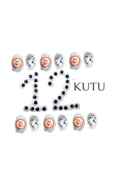 Gen-Of Movable Eye 12 Mm Black White - 12 Box Gen 721212
