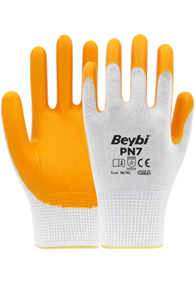 Beybi Nitrile Poly Pn7 White Yellow 9 (2 Pairs)