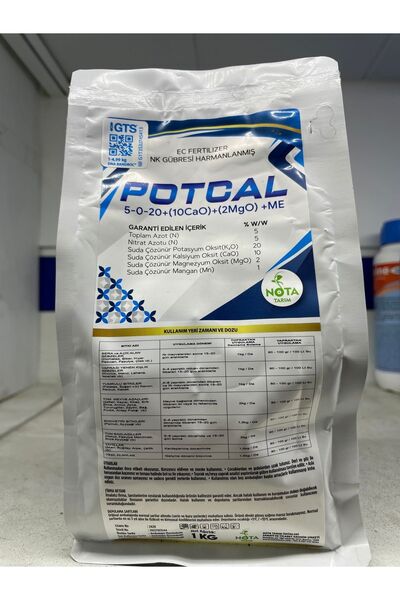Topraktan Tarım Potcal nota tarım nk gübresi potasyum ve kalsiyumlu yaprak gü...